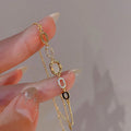 The Sovereign Square: Adjustable Gold-Plated Zircon Bracelet