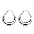 Sterling Silver Hoop Earrings – Elegant Minimal Luxury Women Jewelry