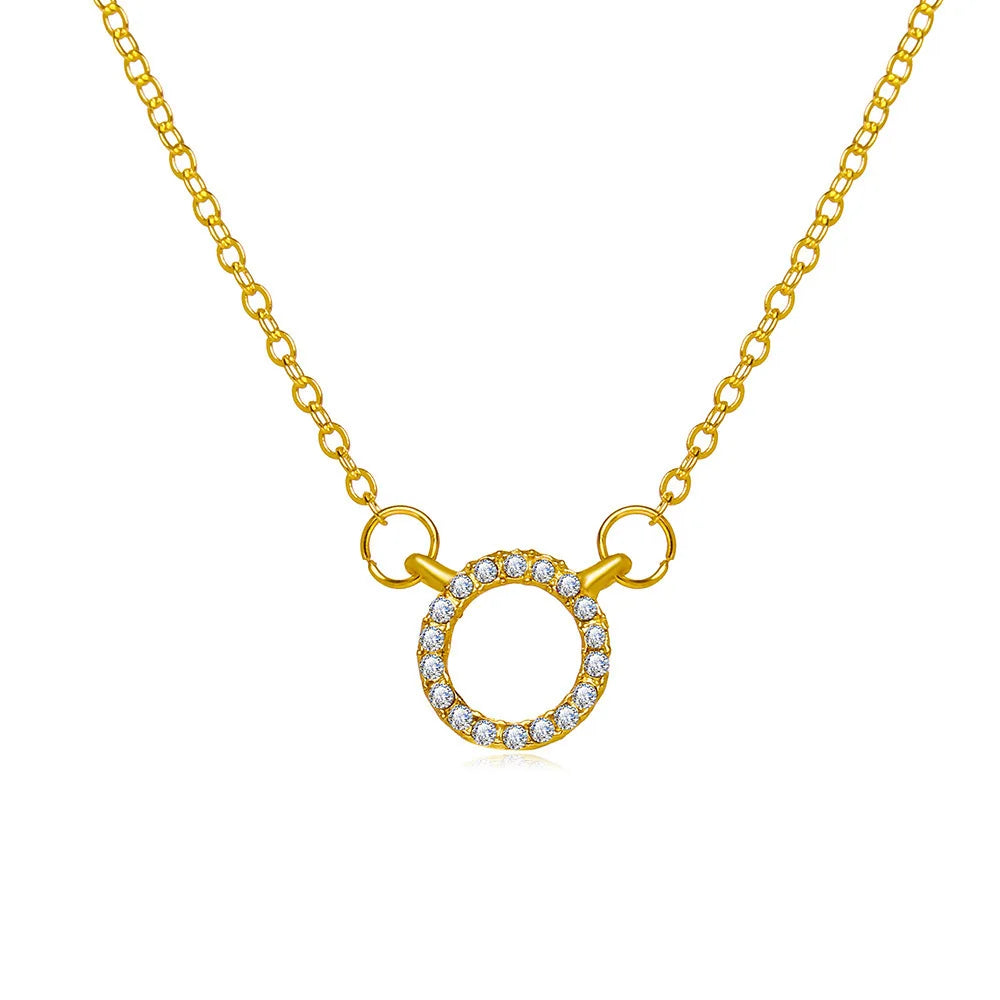 The Halo Glow: Crystal Circle Pendant Necklace