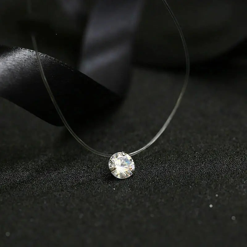Luxury Crystal Zircon Choker Necklace – Invisible Line
