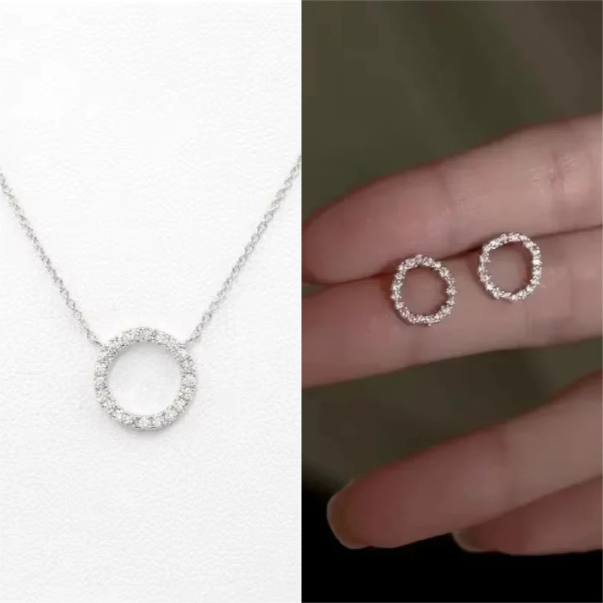 The Halo Glow: Crystal Circle Pendant Necklace